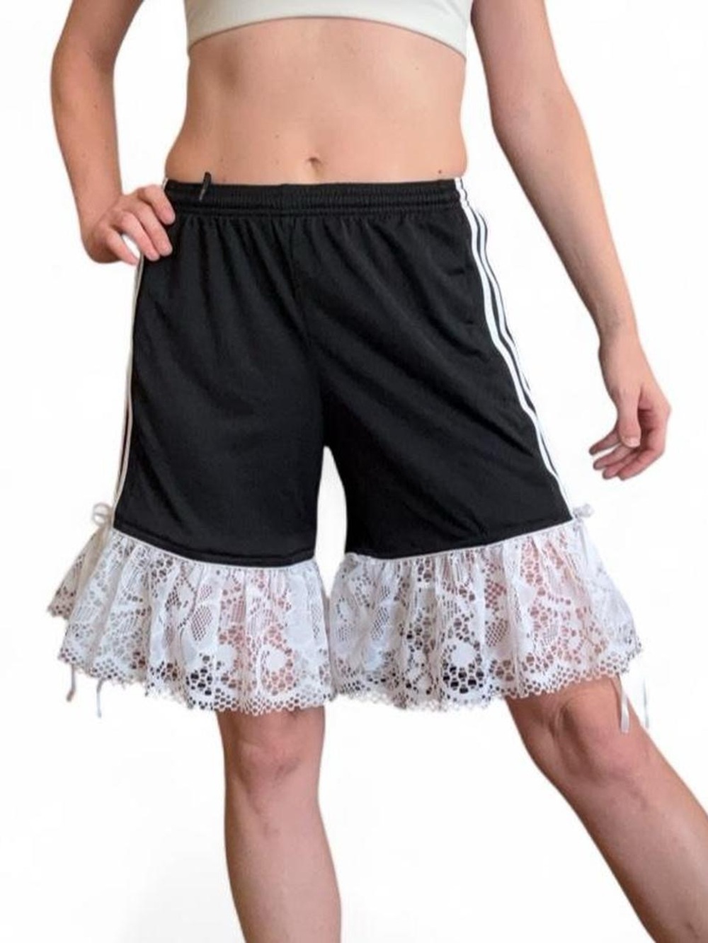 One of a kind adidas lace shorts